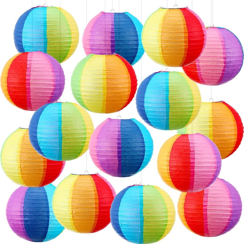 Japanese Lantern Paper - 8 inch kleurrijke papieren lantaarns zwembadfeestdecoraties